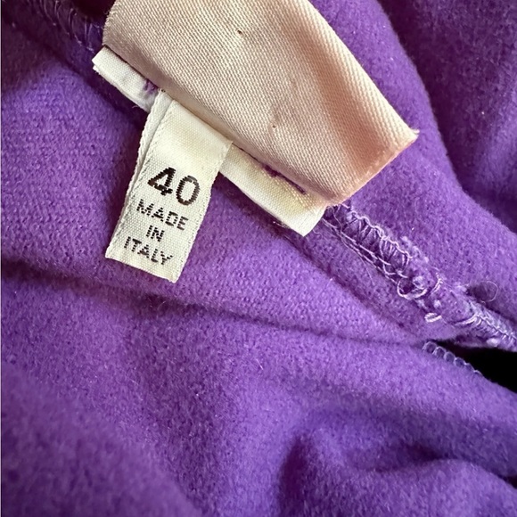 VINTAGE 1990s BYBLOS LADIES CASHMERE WOOL PURPLE SWING TOP COWL NECK EU 40 L - Picture 8 of 9